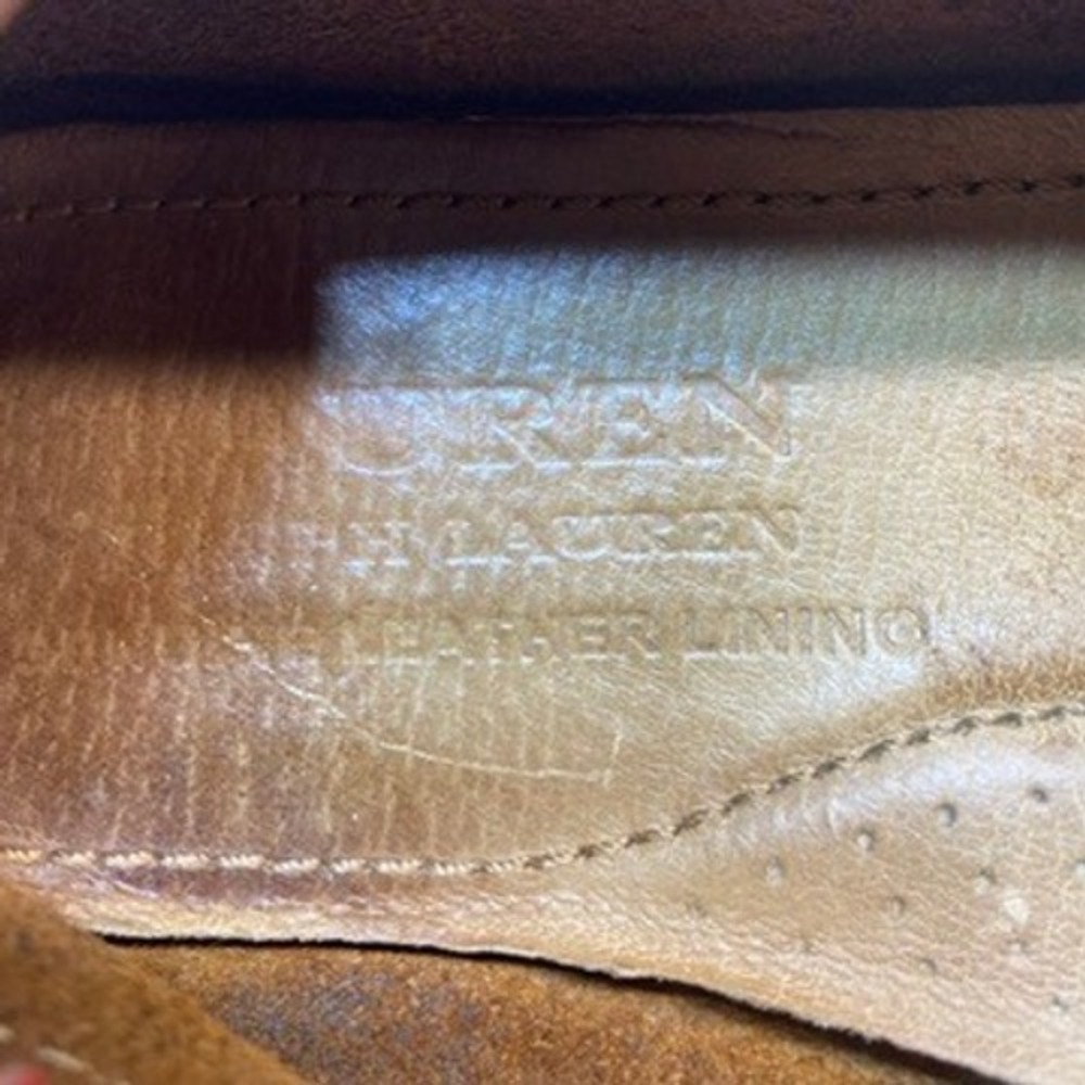 Lauren Ralph Lauren Womens 7.5B Camila Penny Loafers Perforated Tan Suede Mocs - Picture 9 of 9